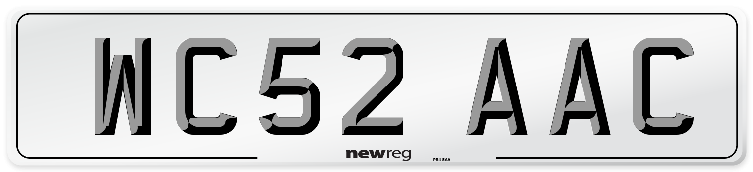 WC52 AAC Number Plate from New Reg